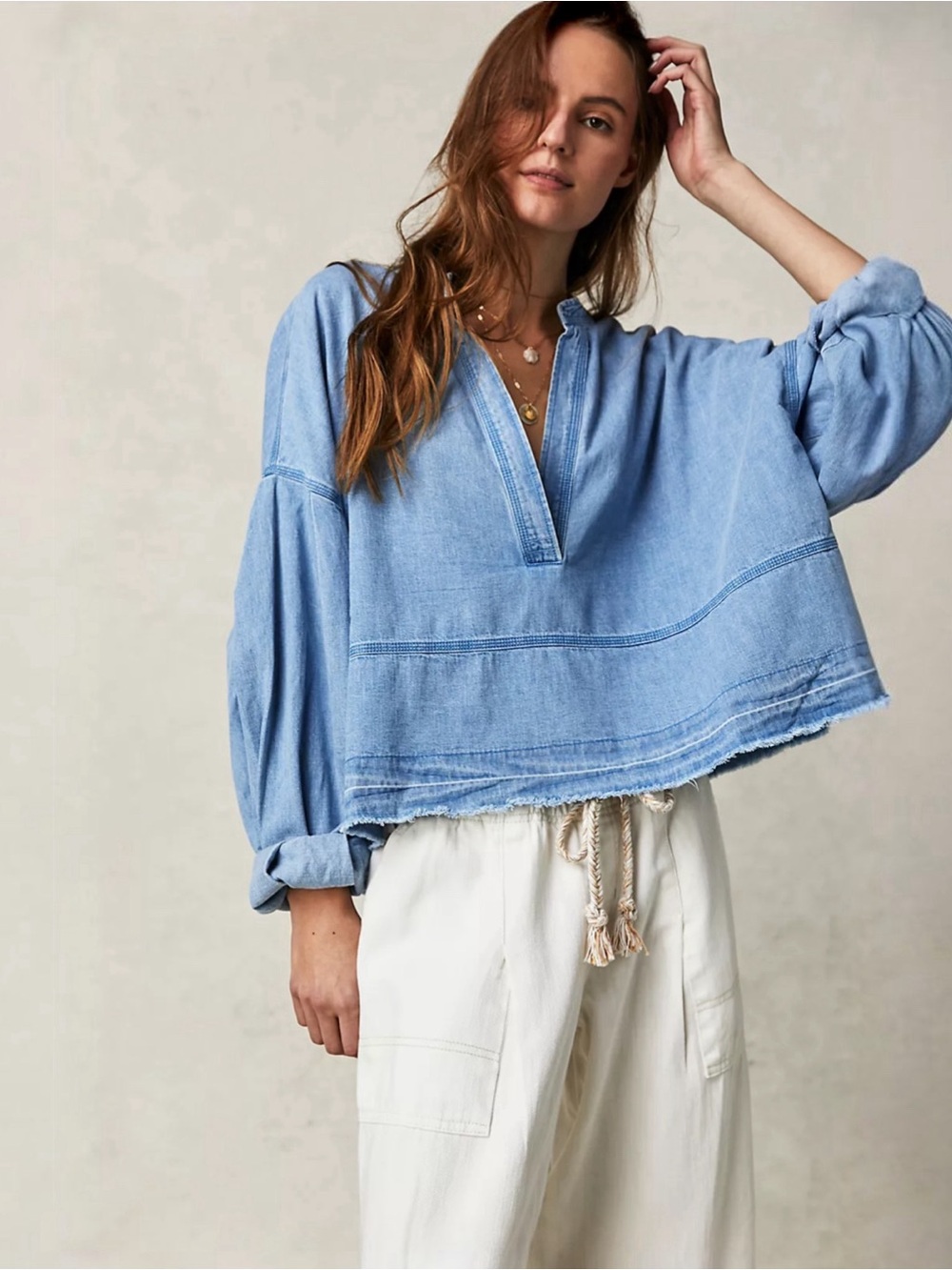 Free People Jude Denim Pullover
Color: Vintage Indigo